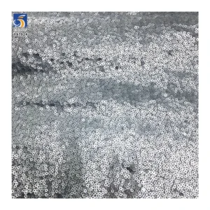 YX792 180gsm Non-Stretch 100 Polyester Gold and Silver Sequins Embroidery Mesh Net Fabric Dress Decorative Sequin Fabric...