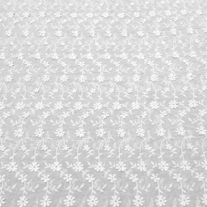 YX811 Custom Encrypted High Quality 120gsm Cotton Embroidery Lace Fabric Milk Silk Lace Floral Cotton Fabric With...