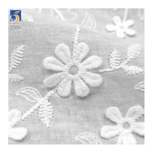 YX811 Custom Encrypted High Quality 120gsm Cotton Embroidery Lace Fabric Milk Silk Lace Floral Cotton Fabric With...