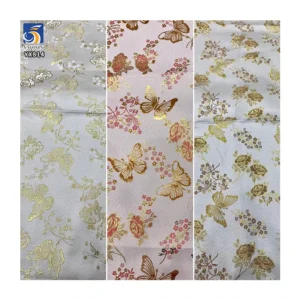 YX814 200gsm Luxury Style 60% Polyester 40% Cotton Butterfly and Flower Design Jacquard Brocade Fabric for African Dress...