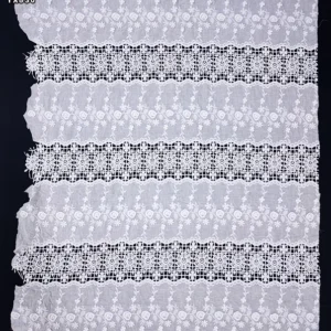 YX830 High-end High Quality 150gsm 100% Cotton Embroidery Water Soluble Lace Fabric Floral Cotton Fabric for Home Textiles...