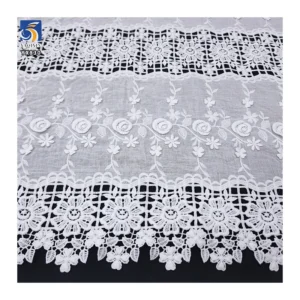 YX830 High-end High Quality 150gsm 100% Cotton Embroidery Water Soluble Lace Fabric Floral Cotton Fabric for Home Textiles...