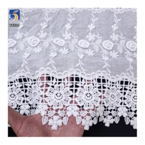 YX830 High-end High Quality 150gsm 100% Cotton Embroidery Water Soluble Lace Fabric Floral Cotton Fabric for Home Textiles...