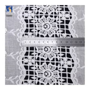 YX830 High-end High Quality 150gsm 100% Cotton Embroidery Water Soluble Lace Fabric Floral Cotton Fabric for Home Textiles...