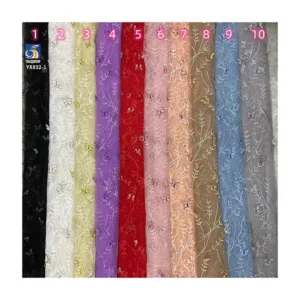 YX832-1 New Technology Print Knitted Mesh 3D Butterflies Embroidery Fabric for Beautiful Skirt Making for Girl and Women...