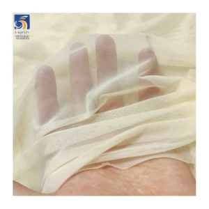 YX832 Stretch Mesh Dress Fabric 60gsm 92% Polyester Soft and Silky Skin Nude Color 4-Way Stretch Tulle Mesh Fabric...