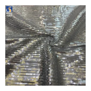 YX837 Best Selling Popular 3mm Small Sequin Fabric Intensive Shiny Glittering Stretch Sequins Stage Dress Fabrics - 100%...