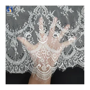 YX841-1 150CM*300CM 100 Polyester China Cheap Prices Embroidery Eyelash Lace Fabric for Dresses and Clothing - 100%...