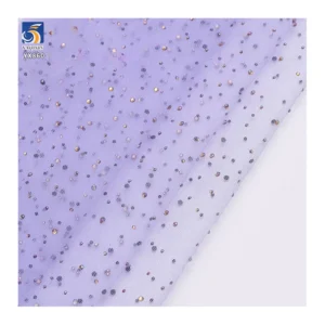 YX860 Ready-made Wholesale China Glass Diamond Glitter Tulle Fabric Mesh Fabric With Sparkling Diamonds for Wedding - 100%...