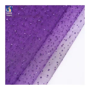 YX861 New Trends Tulle Polyester Knitted Mesh Net Clothing Colored Shiny Diamonds 3D Glitter Tulle Fabric for Toys - 100%...