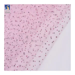 YX861 New Trends Tulle Polyester Knitted Mesh Net Clothing Colored Shiny Diamonds 3D Glitter Tulle Fabric for Toys - 100%...