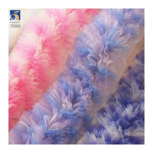 YX862 15CM Width Multi-layer Colorful Rainbow Gradient Tulle Princess Costume Puffy Cake Skirt Lace Mesh Fabrics for Little...