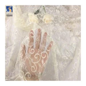 YX866 New Design Solid Dyed Knitted Chantilly Lace Fabrics Textiles Chantilly Lace Veil Garments Minimum Order Quantity 5...
