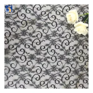YX866 New Design Solid Dyed Knitted Chantilly Lace Fabrics Textiles Chantilly Lace Veil Garments Minimum Order Quantity 5...
