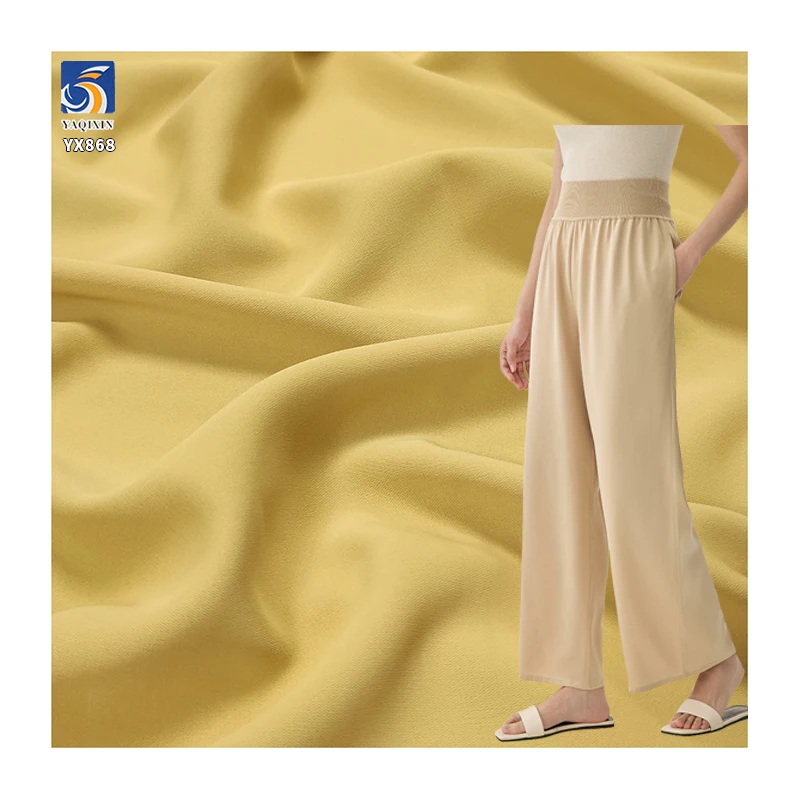 YX868 Matte Satin Fabric Drape Polyester Smooth Women's Dress Fashion Fabric Middle East Robe Fabric - 100% Polyester, 130...