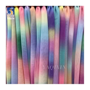 YX874 Girl's Skirt Polyester Gradient Digital Printing Rainbow Tulle Fabrics With 3mm Embroidery Sequins Knitted Mesh Fabric...
