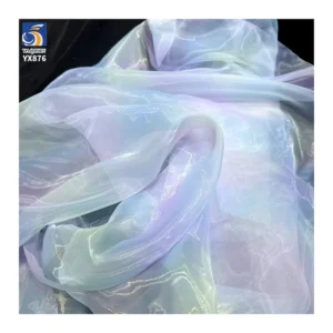 YX876 New Trend Woven Width 150cm 60gsm Digital Printing Tie-Dye Liquid Organza Fabric for Dress Polyester Puffy Skirt...