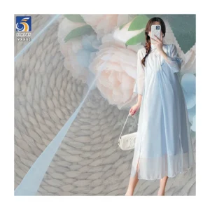 YX881 10D High Quality Soft Silk Organza Fabric 100 Polyester 30gsm High Density Silk Organza Fabric Minimum Order of 5...