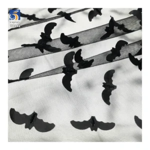 YX892 2025 New Design Textile 100% Polyester Tulle Mixed Color Bat Fabric Holidays Mesh Bat Fabrics - 100% Polyester, 90...