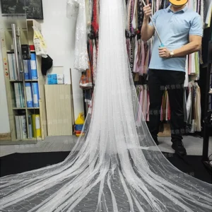 YX893-1 Online Wholesale 118 Inches 3D Beads Pearls Tulle Fabric Bridal 100 Polyester White 3D Mesh Fabric Wedding Tulle...