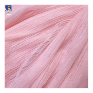 YX898 Cheap Wholesale Polyester Knit Pleat Fabric 2MM Small Size Pleated Mesh Tulle Fabric for Clothing Woman's - 100%...