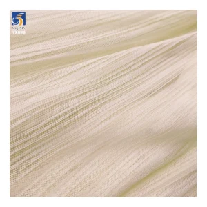YX898 Cheap Wholesale Polyester Knit Pleat Fabric 2MM Small Size Pleated Mesh Tulle Fabric for Clothing Woman's - 100%...
