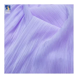 YX898 Cheap Wholesale Polyester Knit Pleat Fabric 2MM Small Size Pleated Mesh Tulle Fabric for Clothing Woman's - 100%...