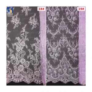 YX902-2 Wholesale Cheap Prices Eyelash Lace Fabric for Clothing Cyan Eyelash Lace Fabric Custom Minimum Order 15 Pieces...
