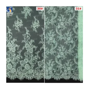 YX902-2 Wholesale Cheap Prices Eyelash Lace Fabric for Clothing Cyan Eyelash Lace Fabric Custom Minimum Order 15 Pieces...
