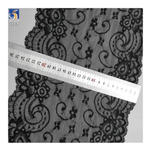 YX914 White Rose Flowers Knit Lace Trim 25cm Nylon Underwear Eyelash Lace Trim High Quality Wholesale - 100% Nylon, 25 CM...