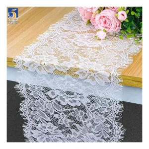 YX914 White Rose Flowers Knit Lace Trim 25cm Nylon Underwear Eyelash Lace Trim High Quality Wholesale - 100% Nylon, 25 CM...