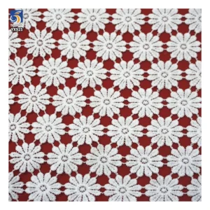 YX925 130gsm Polyester Embroidery Milk Silk Water-Soluble Embroidery Lace Fabric Woven Hollow Accessories Lace Fabric - 100%...