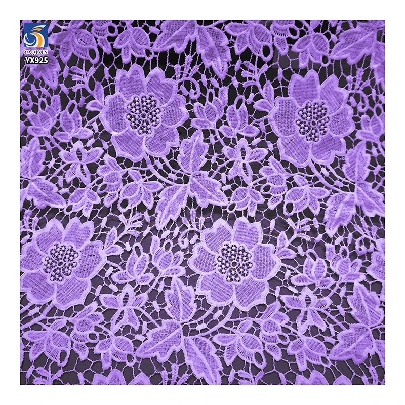 YX925 130gsm Polyester Embroidery Milk Silk Water-Soluble Embroidery Lace Fabric Woven Hollow Accessories Lace Fabric - 100%...