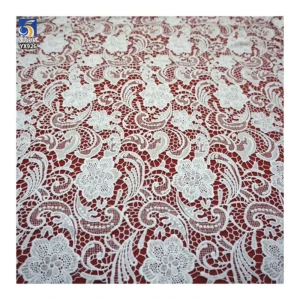 YX926 130gsm Purple Polyester Milk Silk Water-Soluble Embroidery Lace Fabric Flower Lace Fabrics for Woman Skirts - 100%...