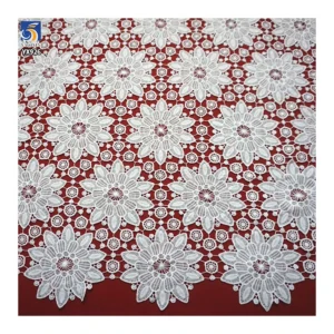 YX926 130gsm Purple Polyester Milk Silk Water-Soluble Embroidery Lace Fabric Flower Lace Fabrics for Woman Skirts - 100%...