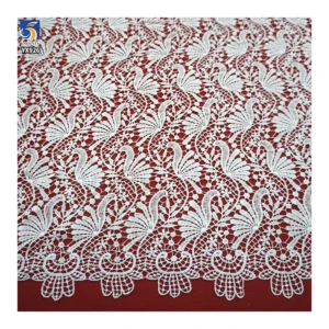 YX926 130gsm Purple Polyester Milk Silk Water-Soluble Embroidery Lace Fabric Flower Lace Fabrics for Woman Skirts - 100%...