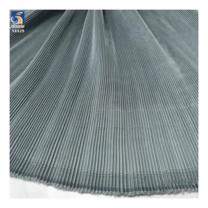 YX929 Minimum Order Quantity 5 Yards Polyester Smooth and Soft Satin Pleated Fabric Satin Pleated Dress Fabric for Women...