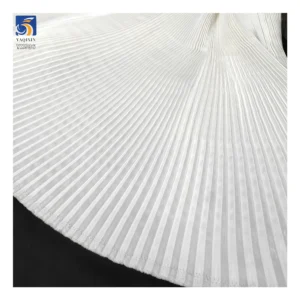 YX936 150cm Width 180gsm 1cm Satin Pleated Fabric Pure White 100% Polyester Liquid Satin Wedding Dress Fabric Textiles...