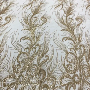 YX945 200gsm Snow-white Luxury Lace Fabric European and American African Wedding Dress Lace Bling Bling Glitter Sequin...