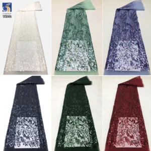 YX952 Liquid Flowing Rich Gold African Glitter Sequins Luxurious Lace Fabrics Sequined Latest Glitter Lace Fabrics Cheap...