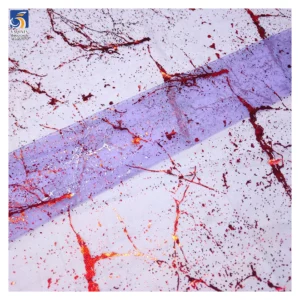YX956-1 Latest Technology Customized Multi-Color Printed Tulle Fabric Halloween America Mesh Fabric With Spraying Red Dots...