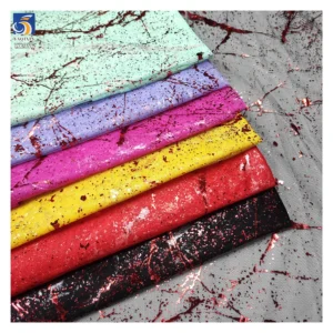 YX956-1 Latest Technology Customized Multi-Color Printed Tulle Fabric Halloween America Mesh Fabric With Spraying Red Dots...