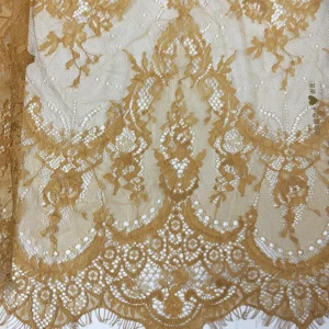 YX962-1 Custom Nude Skin-Colored Eyelash Lace Fabric Cheap European Design Style Eyelash Lace Home Textiles Dresses Fabrics...