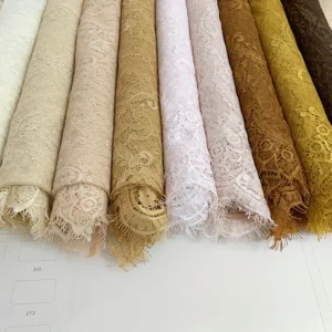 YX962-1 Custom Nude Skin-Colored Eyelash Lace Fabric Cheap European Design Style Eyelash Lace Home Textiles Dresses Fabrics...