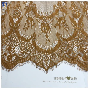 YX962 300CM*150CM Nude Skin-Colored Polyester Ivory Eyelash Lace Textile Fabrics Customized for Home Textiles Garments...