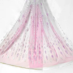 YX963 Cartoon-Themed Midi-Length Dress Fabric for Children's 2025 Purple-Pink Crystal Glitter Tulle Mesh Princess Dress...