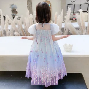 YX963 Cartoon-Themed Midi-Length Dress Fabric for Children's 2025 Purple-Pink Crystal Glitter Tulle Mesh Princess Dress...