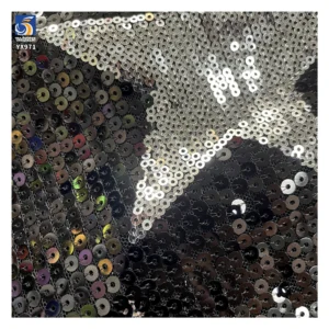 YX971 130cm Large Five-Pointed Star Pattern Sequin Fabric 3+5 cm Fashionable Stage Clothing Stretch Mesh Sequin Fabric...