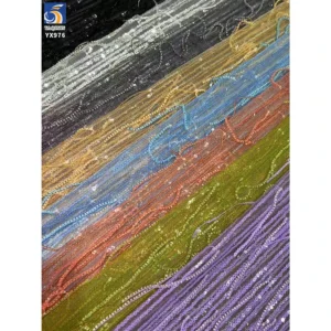 YX976 300gsm Fashion Dance Skirt Sequin Fringe Fabric Sales for 5 Yards Embroidery Mesh Tulle Fringe Beads Sequins Fabric...