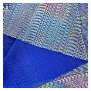 YX979 200gsm New Material Design Holographic Film Knit Stretch Toothpick Stripe Fabric High Quality Laser Lurex Fabric...